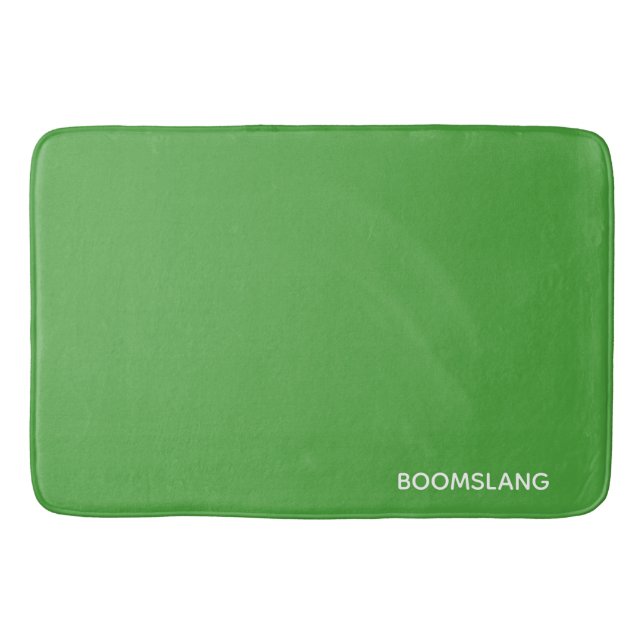 Boomslang green colour name bath mat (Front)
