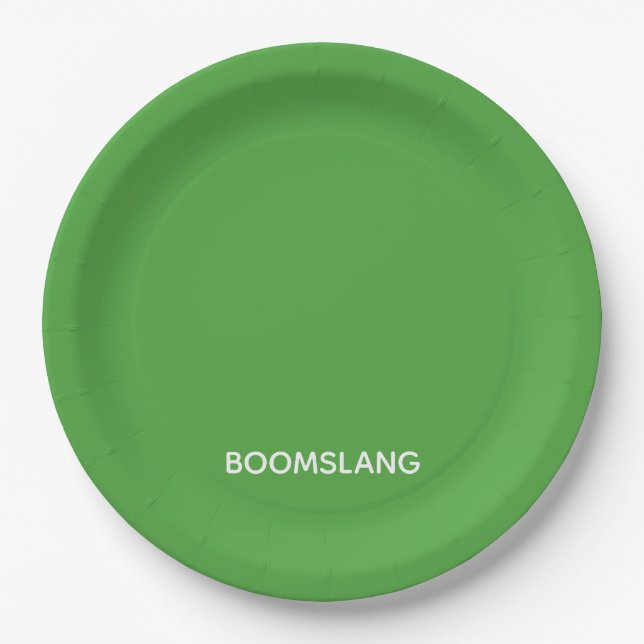 Boomslang green colour name paper plate (Front)