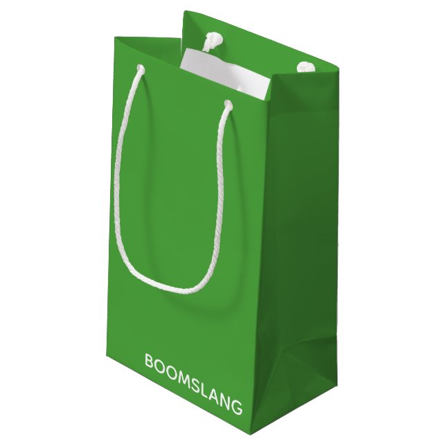 Boomslang green colour name small gift bag (Back Angled)