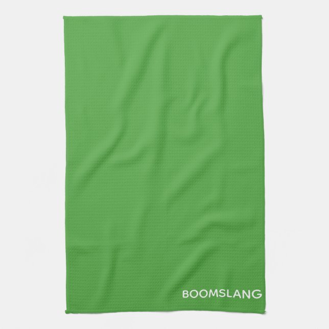 Boomslang green colour name tea towel (Vertical)