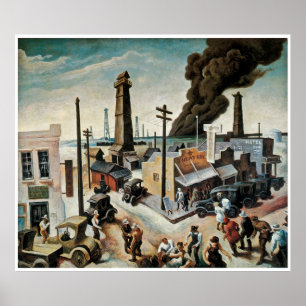 Boomtown by Thomas Hart Benton 1928 Poster