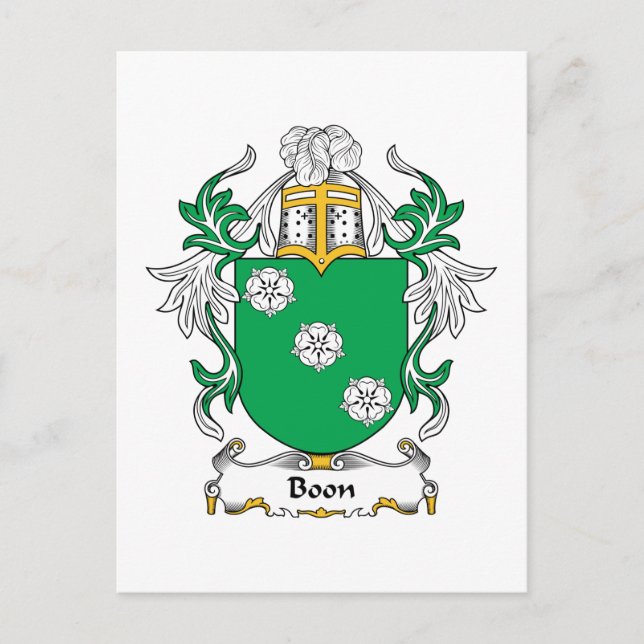 Boon Family Crest Postcard (Front)