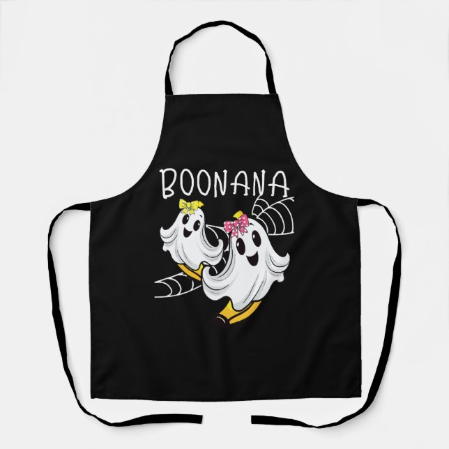 Boonana Cute Ghost Banana Halloween Apron (Front)