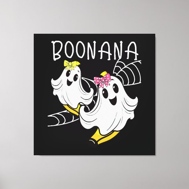 Boonana Cute Ghost Banana Halloween Canvas Print (Front)