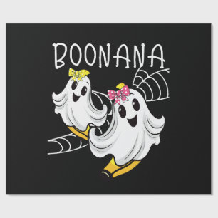 Boonana Cute Ghost Banana Halloween Wrapping Paper