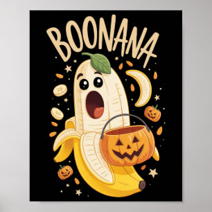 Boonana Cute Ghost Nana Halloween Costume Men Wome Poster