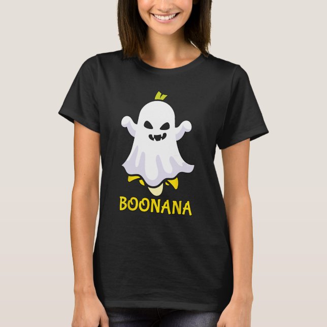 Boonana Funny Scary Creepy Ghost Banana Halloween  T-Shirt (Front)