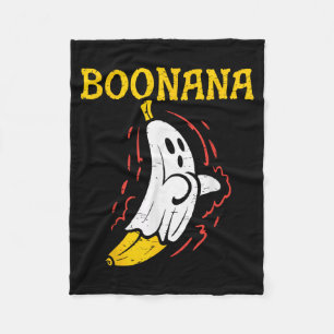 Boonana ghost banana halloween spooky pun fleece blanket