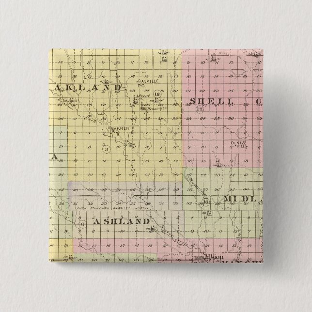 Boone County, Nebraska 15 Cm Square Badge (Front)