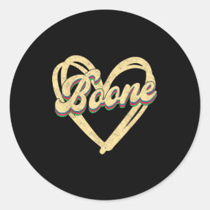 Boone Family Name I Love Boone D Vintage Classic Round Sticker