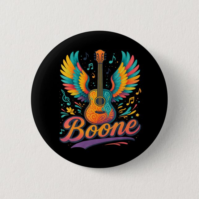 Boone Guitar 6 Cm Round Badge (Front)