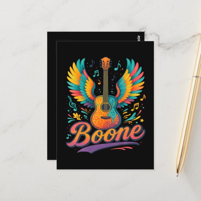 Boone Guitar Postcard (Front/Back In Situ)