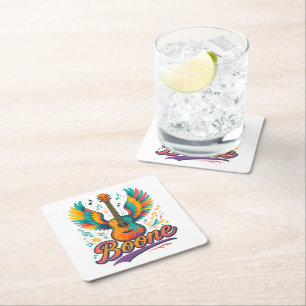 Boone Guitar Square Paper Coaster