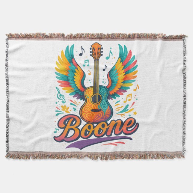 Boone Guitar Throw Blanket (Front)