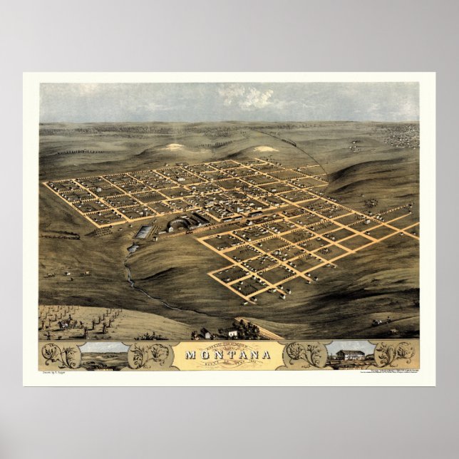 Boone (Montana), IA Panoramic Map - 1868 Poster (Front)