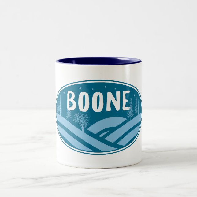 Boone North Carolina Outdoors Two-Tone Coffee Mug (Center)
