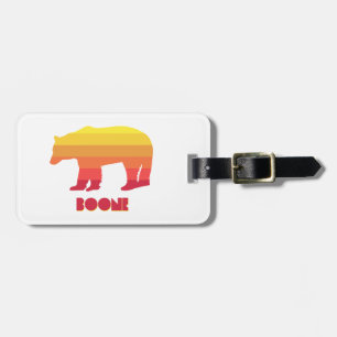 Boone North Carolina Rainbow Bear Luggage Tag