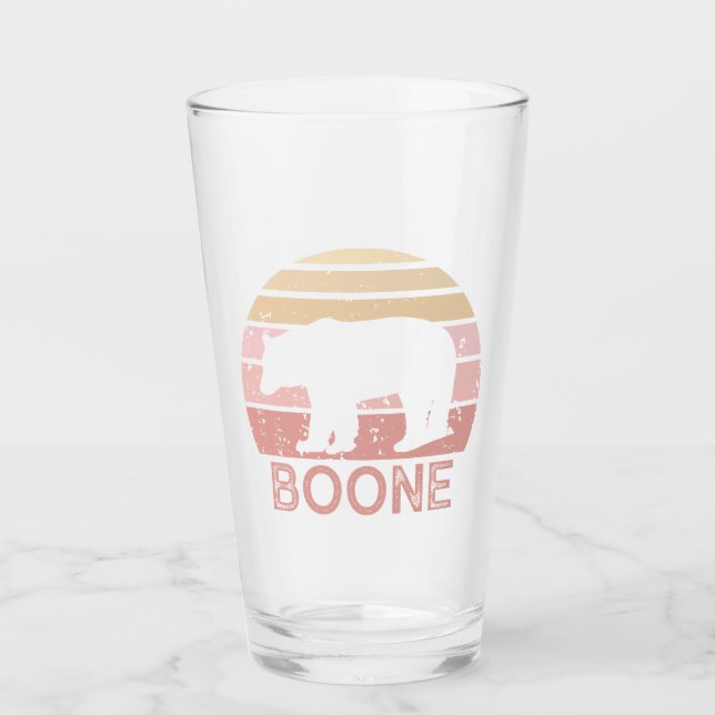 Boone North Carolina Retro Bear Glass (Front)