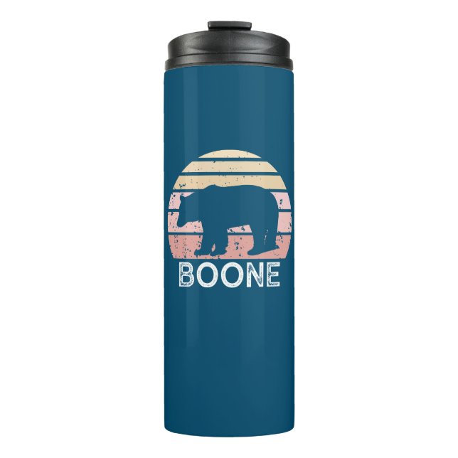 Boone North Carolina Retro Bear Thermal Tumbler (Front)