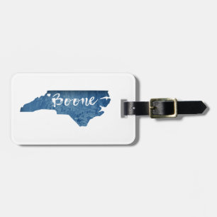 Boone North Carolina Wood Grain Luggage Tag