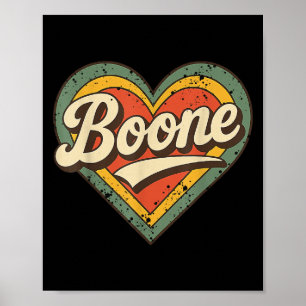 Boone Retro Vintage Heart Love Typography Design  Poster