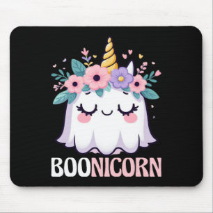 Boonicorn Unicorn Ghost Halloween Men Women Kids  Mouse Pad