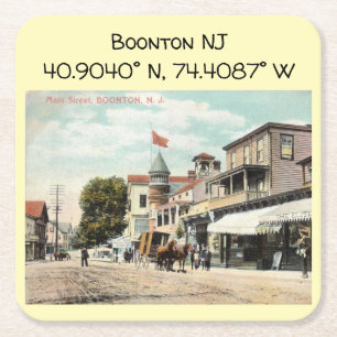 Boonton NJ Coordinates Vintage Style Square Paper Coaster