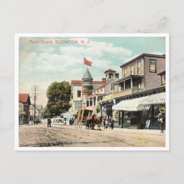 Boonton NJ, New Jersey, Main St, Vintage Postcard (Front)