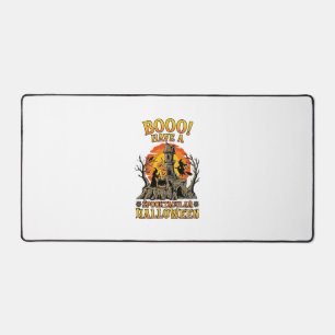 Booo Spooktacular Halloween Witch Cauldron Castle  Desk Mat