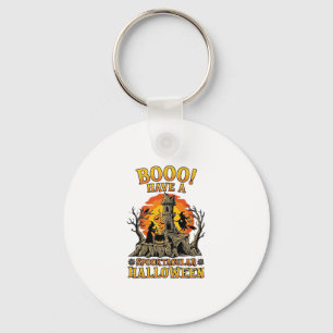 Booo Spooktacular Halloween Witch Cauldron Castle Key Ring
