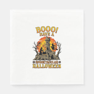 Booo Spooktacular Halloween Witch Cauldron Castle Napkin