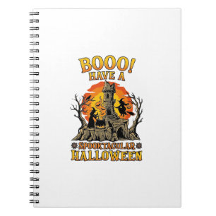 Booo Spooktacular Halloween Witch Cauldron Castle  Notebook