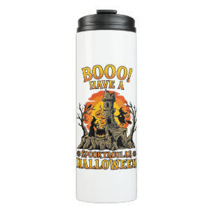 Booo Spooktacular Halloween Witch Cauldron Castle  Thermal Tumbler