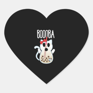 Boooba Kawaii Boba Tea Drink Cat Lover Halloween G Heart Sticker