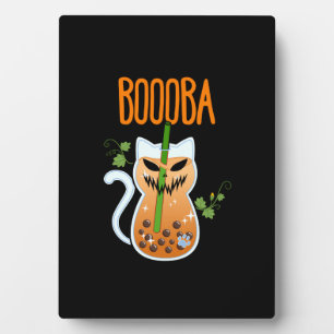 Boooba Kawaii Boba Tea Drink Cat Lover Halloween G Plaque