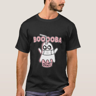 Boooba Kawaii Boba Tea Drink Hiding Inside A Hallo T-Shirt