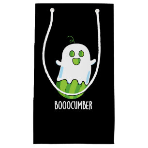 Booocumber Funny Ghost Cucumber Pun Dark BG Small Gift Bag