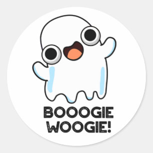 Booogie Woogie Funny Music Ghost Pun  Classic Round Sticker