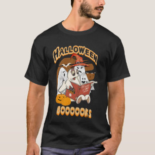boook ! halloween cute ghost read book  T-Shirt