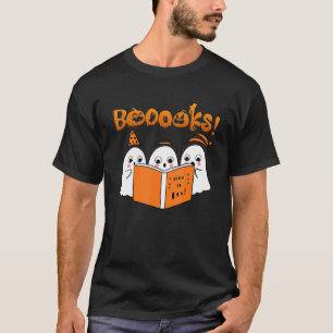 Boooks Ghost  Ghost Reading Halloween Teacher Book T-Shirt