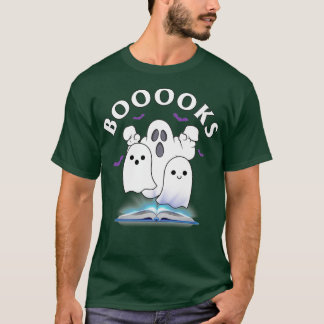 Boooks Ghost Halloween Bookworm Librarian Funny Ha T-Shirt