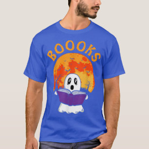 Boooks Halloween Ghost Reading Bookworm Teacher Li T-Shirt