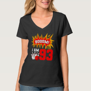Booom I Am 93 Bowling Birthday Party Bowler Bday 9 T-Shirt