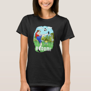 Booom Soccer Boy Kicks Ball Creative T-Shirt