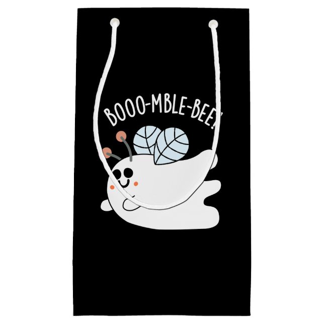 Booomble Bee Funny Ghost Bee Pun Dark BG Small Gift Bag (Front)