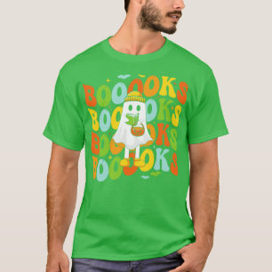 Booooks Cute Ghost reading a book Funny Book Lover T-Shirt