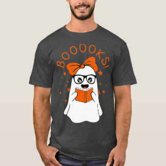 Booooks! Cute Ghost Reading Library Books Hallowee T-Shirt