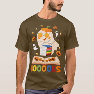 Booooks! Cute Ghost Reading Library Books Hallowee T-Shirt