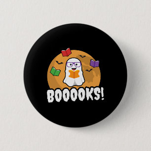 Booooks Ghost  Boo Read Books Library Gift Fun  6 Cm Round Badge