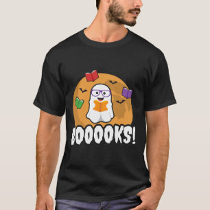 Booooks Ghost Boo Read Books Library Gift Fun T-Shirt